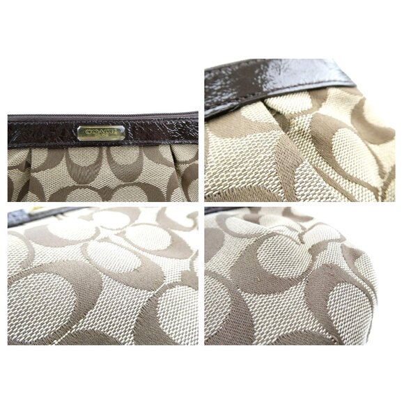 Coach Signature Khaki Brown Wristlet - Picture 11 of 12